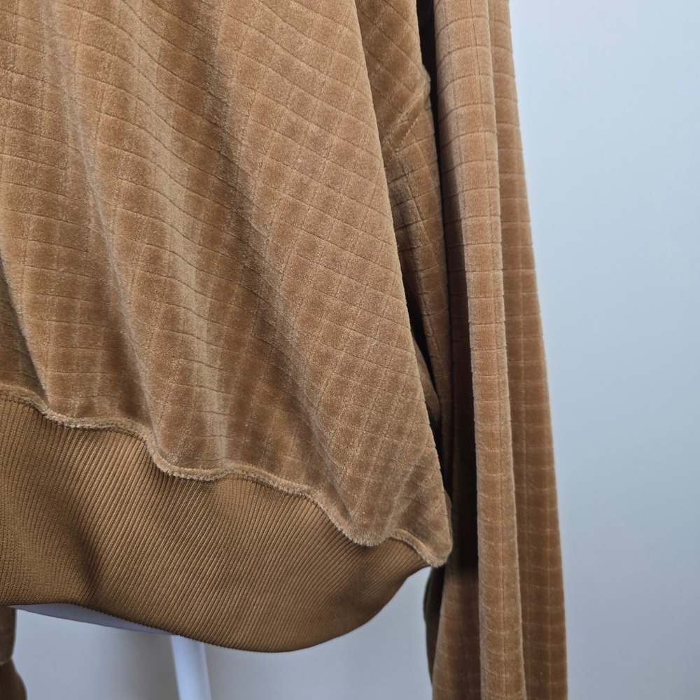 Nike Womens Ale Brown Ironstone Cropped Velour Quilted Pullover Sweatshirt XXL - Picture 4 of 8